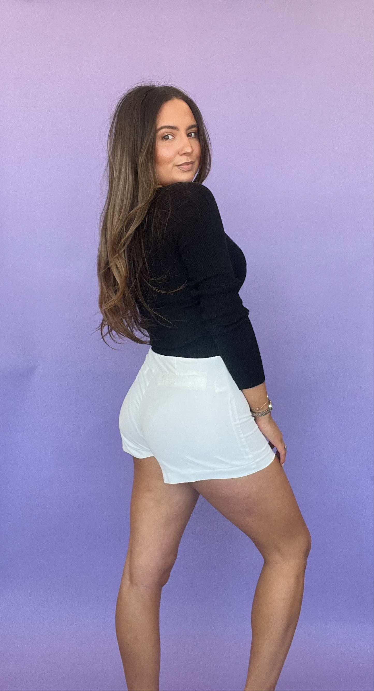 White Pintuck Shorts