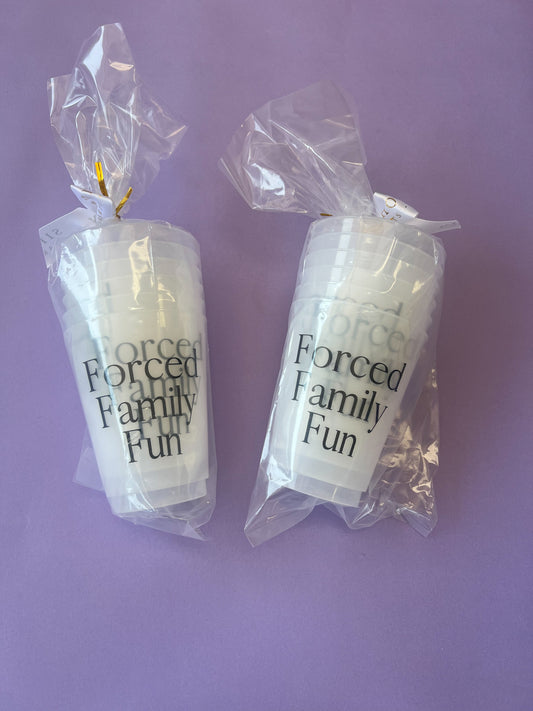 Forced Family Fun Frosted Cups