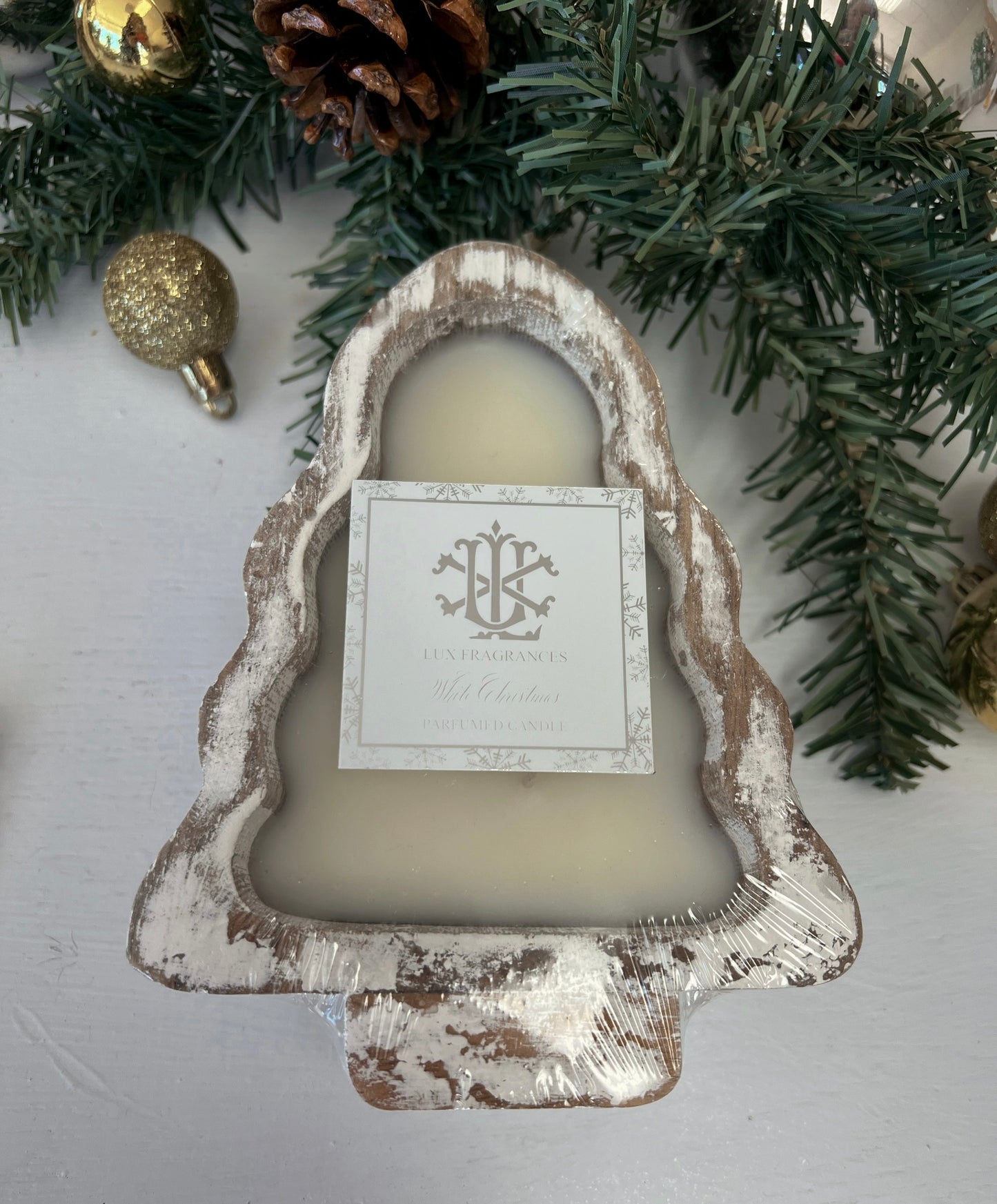 White Christmas Tree Candle