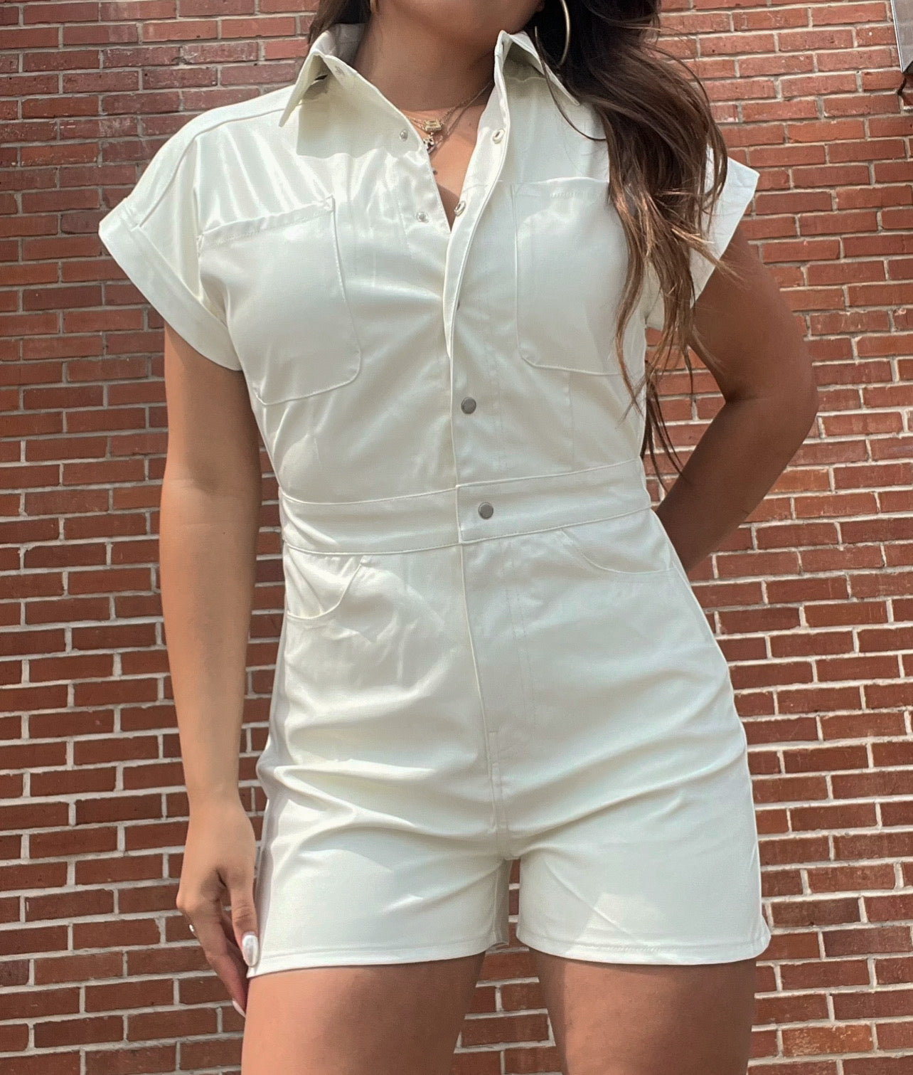 Chelsea Faux Leather Romper