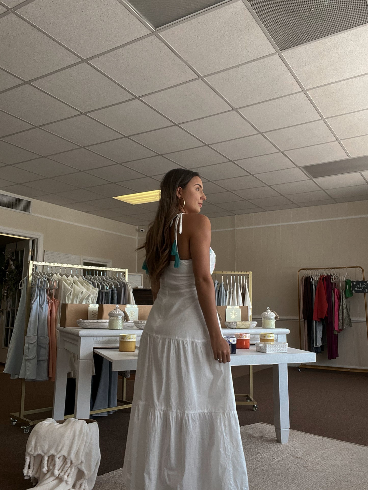 White Embroidered Maxi Dress